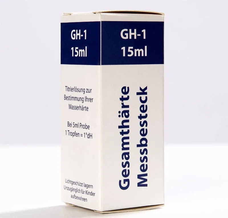 Messbesteck mit Titrierlösung zur Bestimmung der Gesamthärte